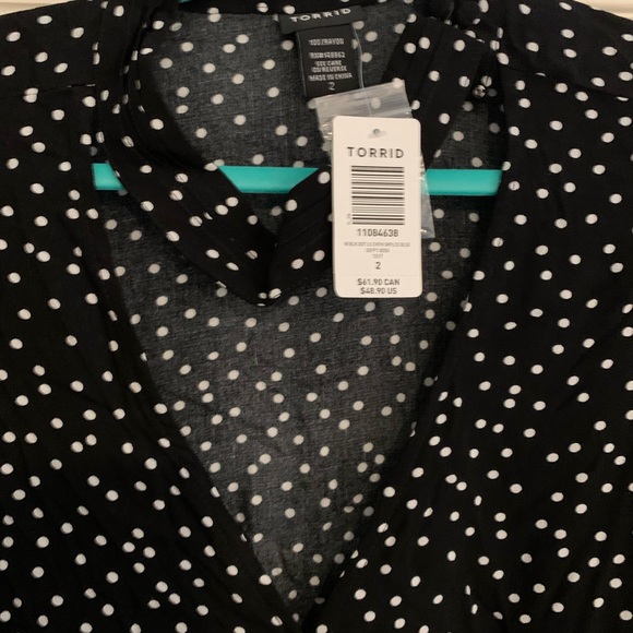 Polka dot, mock neck blouse from torrid - Picture 5 of 5